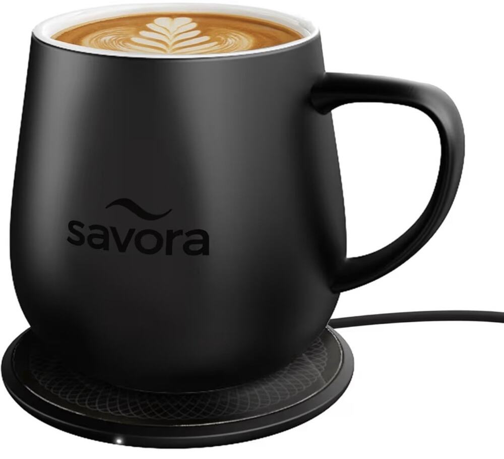 Savora IntelliHeat 12 oz Wireless Heated Coffee Mug Barista’s Choice Black